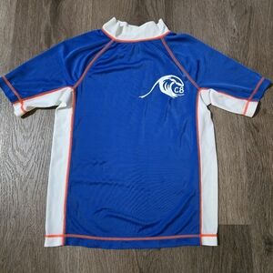 Crazy 8 Boys Rash Guard Shirt Swim‎ Top Blue & White Size 7/8 Medium